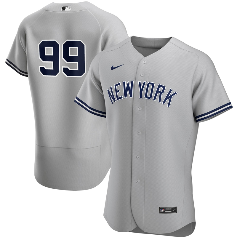 2020 MLB Men New York Yankees 99 Aaron Judge Nike Gray Road 2020 Authentic Player Jersey 1